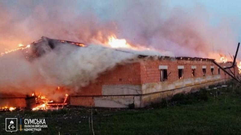 Сумська область: внаслідок нічного удару з боку Росії загинуло безліч домашніх тварин, а також знищено значні обсяги зернових.