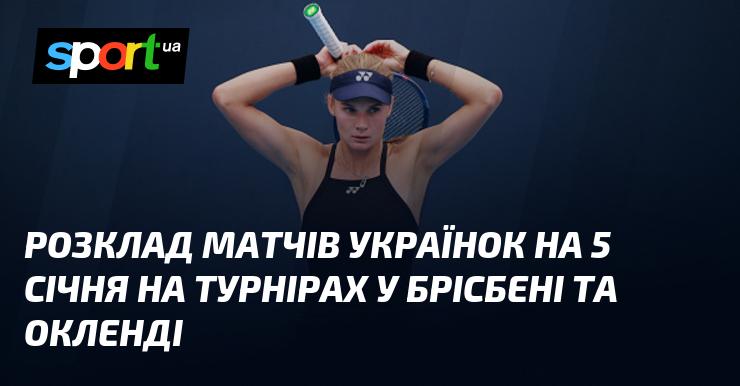 Графік ігор українських тенісисток на 5 січня в Брісбені та Окленді.