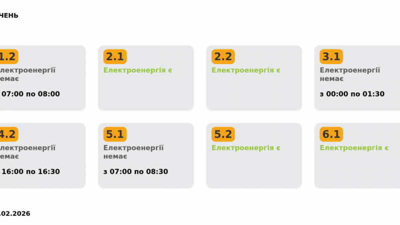 Ось оновлений розклад погодинних відключень на 4 лютого. Зміни торкнулися лише однієї категорії споживачів.