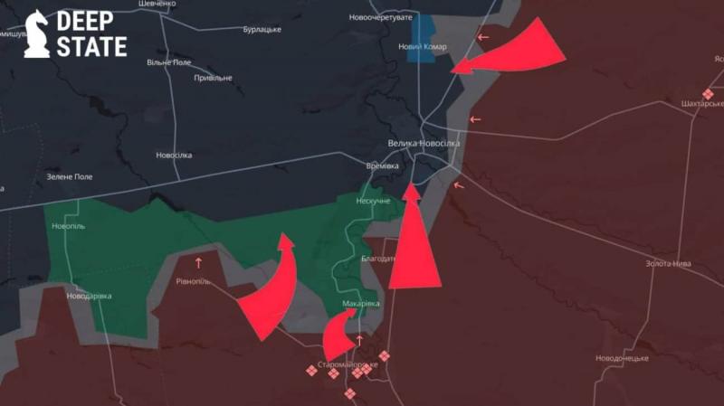 Ситуація в районі Великої Новосілки на Донеччині стає все більш напруженою - DeepState.