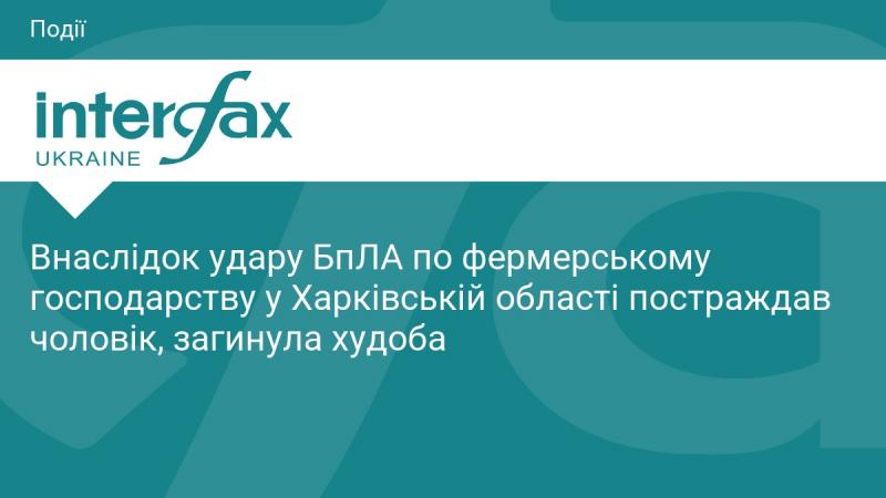 Внаслідок атаки безпілотного літального апарату на аграрне підприємство в Харківській області, один чоловік отримав травми, а також загинула частина тварин.