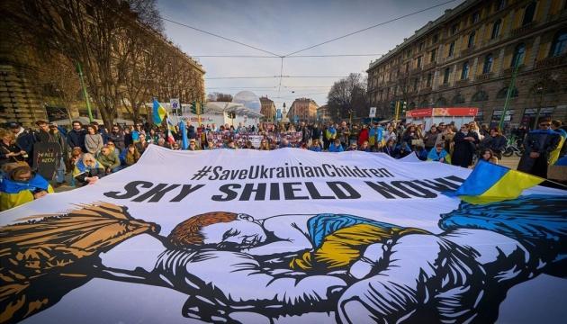 У Мілані пройшла велика акція підтримки України.