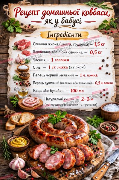 Секрети бабусиної домашньої ковбаси: оригінальний рецепт до Великодня (ІНФОГРАФІКА) | Коментарі Україна